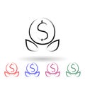Money plant sketch style multi color icon. Simple thin line, outline vector of banking icons for ui and ux, website or mobile Royalty Free Stock Photo