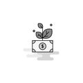 Money plant Web Icon. Flat Line Filled Gray Icon Vector Royalty Free Stock Photo