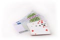 Money playing cards dice Royalty Free Stock Photo