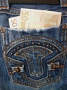 Money in pocket jeans Royalty Free Stock Photo