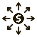 money prevalence everywhere icon Vector Glyph Illustration