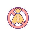 Money problems contract RGB color icon