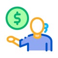 Money problems icon vector outline illustration
