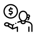 Money problems icon vector outline illustration