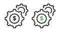Money Processes Icon Set. Optimize Cost Expense Payroll Vector Symbol in a Black Filled and Outlined Style. Streamlining Finances Royalty Free Stock Photo