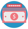 Money Protection Color Isolated Vector Icon that easily can be modified and edit. Royalty Free Stock Photo