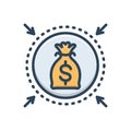 Color illustration icon for Money protection, investment and deposit Royalty Free Stock Photo