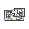 money puzzle color vector doodle simple icon