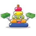 With money pyramid ring character cartoon