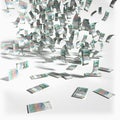 Money rain of 100 Swedish kronor bills Royalty Free Stock Photo