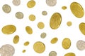 Gold coins or money raining