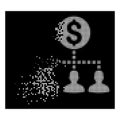 White Dissolving Dot Halftone Money Recipients Icon