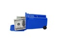 Money and Recycling bin