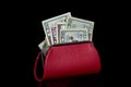 Money red change purse Royalty Free Stock Photo