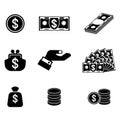 Money related icons set Royalty Free Stock Photo