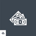 Money related vector glyph icon. Royalty Free Stock Photo