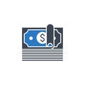 Money related vector glyph icon. Royalty Free Stock Photo
