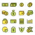 Money related vector icons. Royalty Free Stock Photo