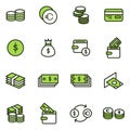 Money related vector icons. Royalty Free Stock Photo