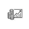 Money revenue graph line icon Royalty Free Stock Photo