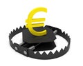 Money risk currency trap euro symbol banknotes Royalty Free Stock Photo