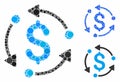 Money rotation Composition Icon of Round Dots