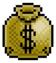 Money Sack Bag Pixel Art Eight Bit Game Icon