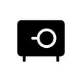 Money safe black glyph ui icon