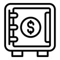 Money safe icon outline vector. Business incubator