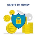 Money safety concept. Idea of savings protection
