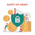Money safety concept. Idea of savings protection