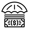 Money safety icon, outline style