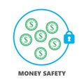 Money safety, isolated vector image