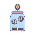 Money saving flat vector icon which can easily modify or edit