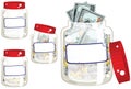 Money saving glass jar Royalty Free Stock Photo