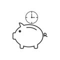 Money saving, time icon. Vector illustration, flat design