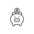 Money savings line icon