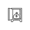 Money savings line icon