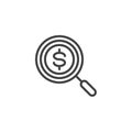 Money search line icon