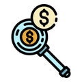 Money searching icon color outline vector Royalty Free Stock Photo