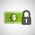 Money security concept padlock design icon Royalty Free Stock Photo