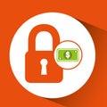 Money security concept padlock design icon Royalty Free Stock Photo