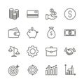 Money set icon vector. Outline finance collection. Trendy flat b Royalty Free Stock Photo