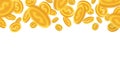 Money set isolated on white background. Shiny golden coins. Beautiful template. Simple cartoon design. Realistic elements. Flat Royalty Free Stock Photo