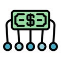 Money shareholder icon color outline vector
