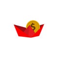 Money and ships. Concept of saving a ship ticket. ship ticket