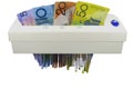 Money through a shredder Royalty Free Stock Photo