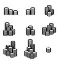 Money sign. Coin icon set in thin line style. For web. Royalty Free Stock Photo