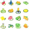 Money sign icons set, isometric style Royalty Free Stock Photo