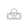 Money, skull, nasty outline icon. Element of nasty icon. Thin line icon for website design and development, app development.